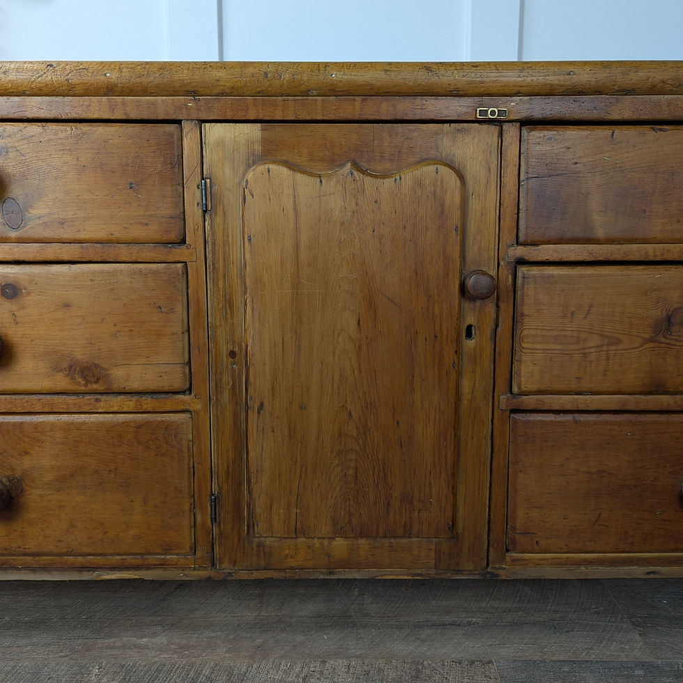Thumbnail: Rustic Victorian Stripped Pine Dresser Base Sideboard