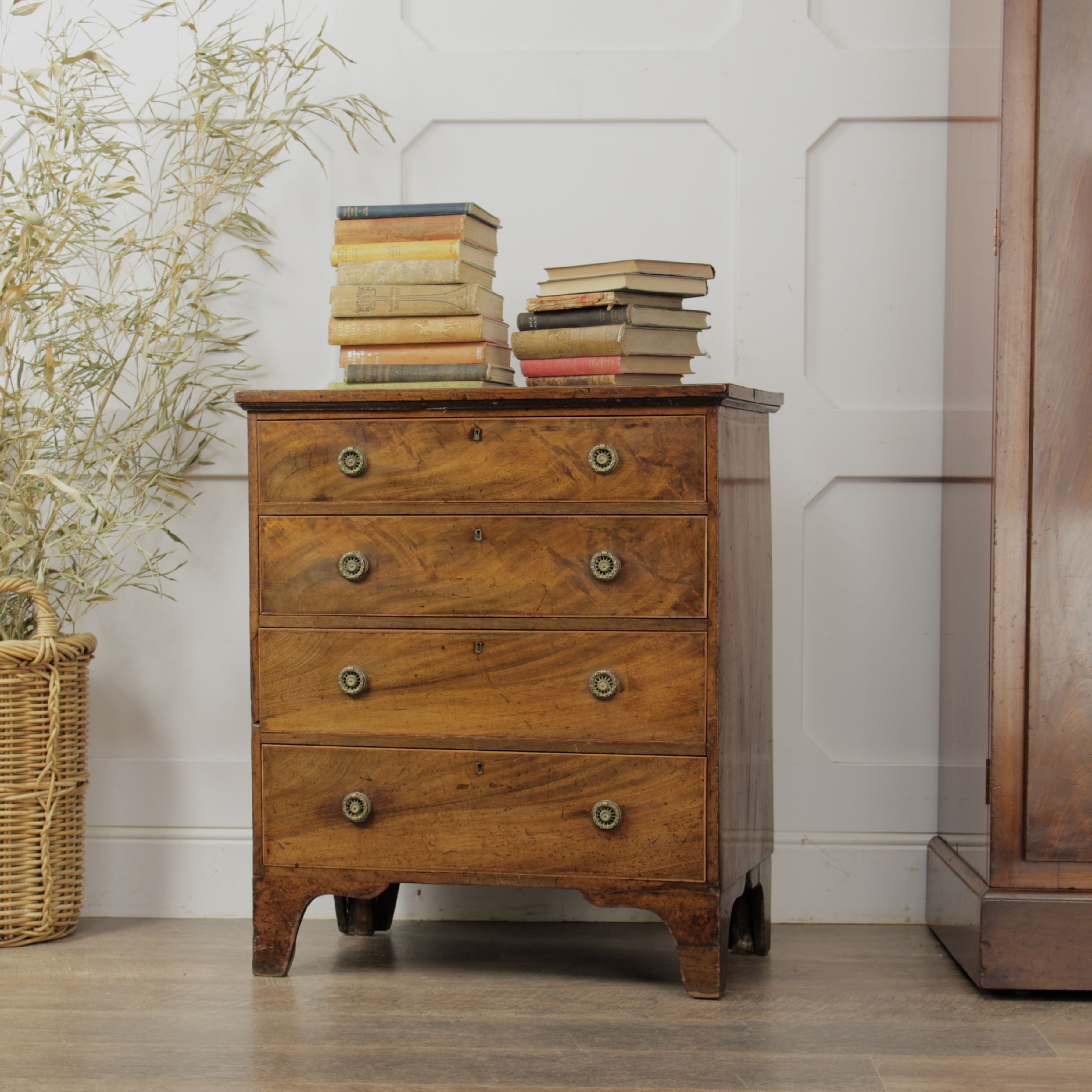 Diminutive Regency-Style Walnut Chest Of Drawers