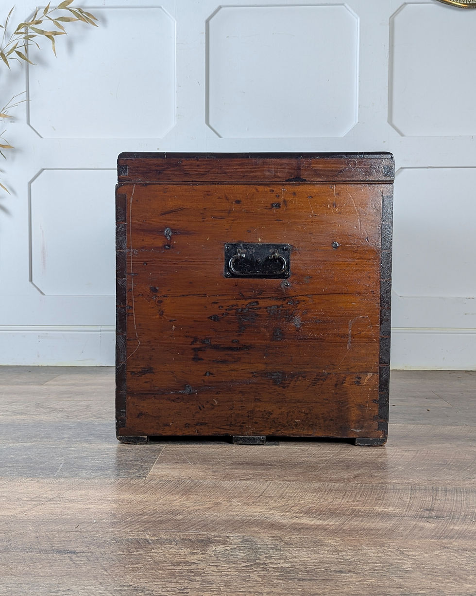 Thumbnail: Victorian Pine Blanket Box Or Trunk