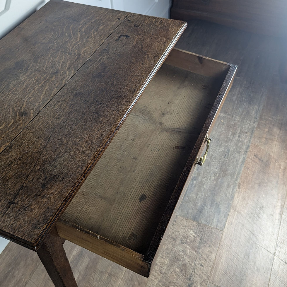 Thumbnail: Georgian Solid Oak Side Table With Single Long Drawer