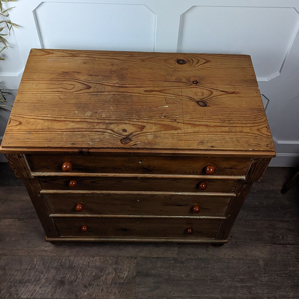 Thumbnail: Antique French Stripped Pitch Pine Chest Of Drawers