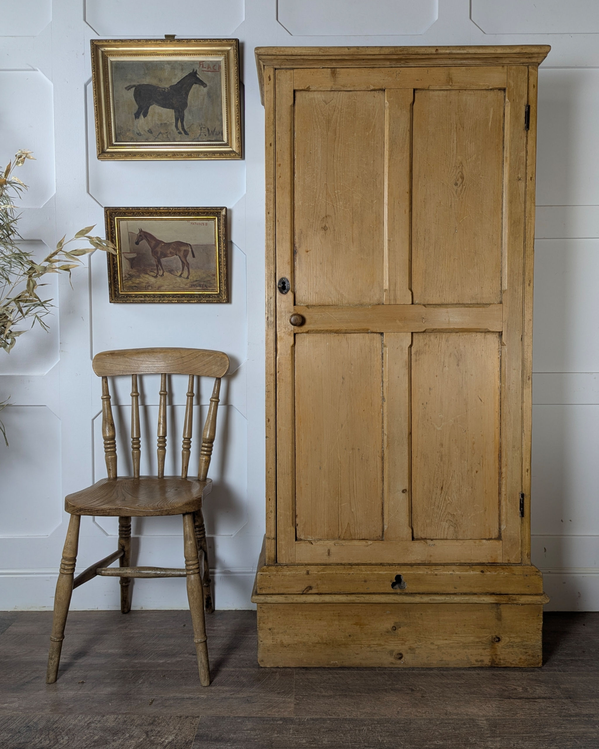 Early 20th-Century Stripped Pine Pantry Cupboard