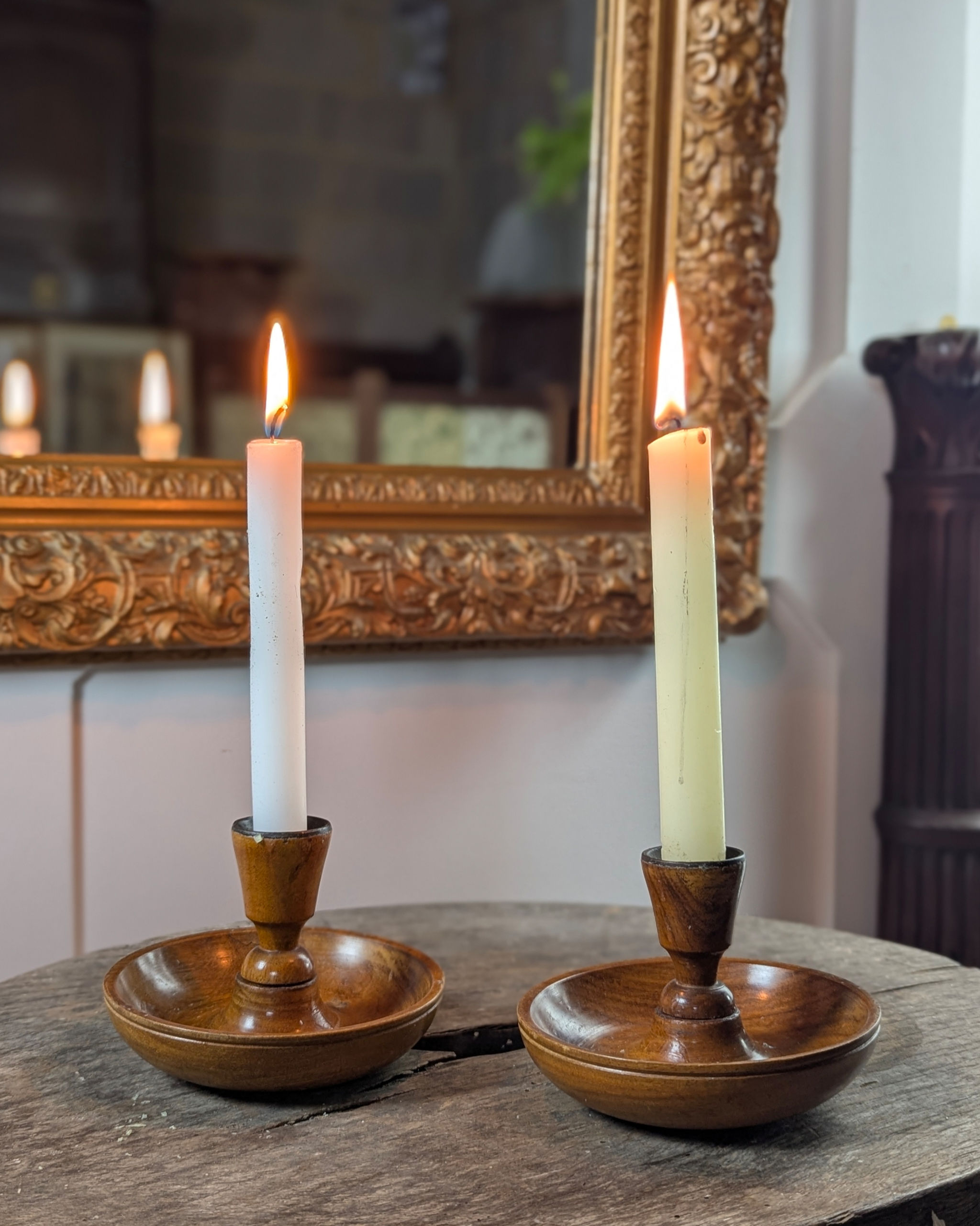 Pair Of Late 19th / Early 20th-Century Travelling Candlesticks - “Brighton Bun”