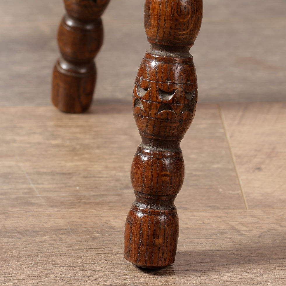 Thumbnail: Early 20th-Century Carved Oak Milking Stool