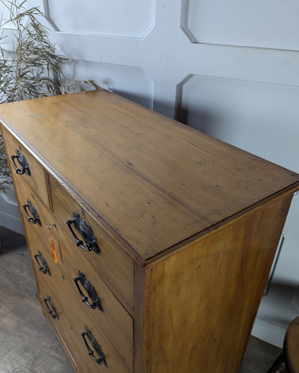 Thumbnail: Edwardian Satinwood Chest Of Two-Over-three Drawers