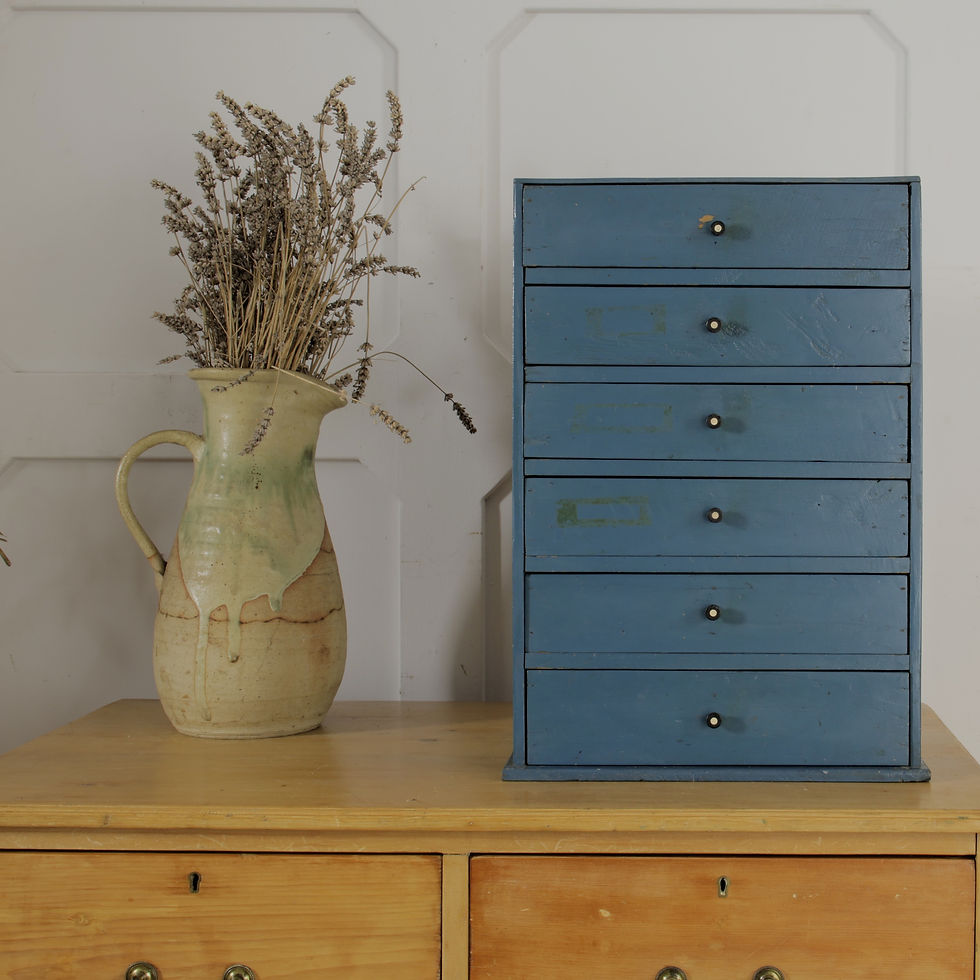 Thumbnail: Vintage Painted Tabletop Chest Of Drawers