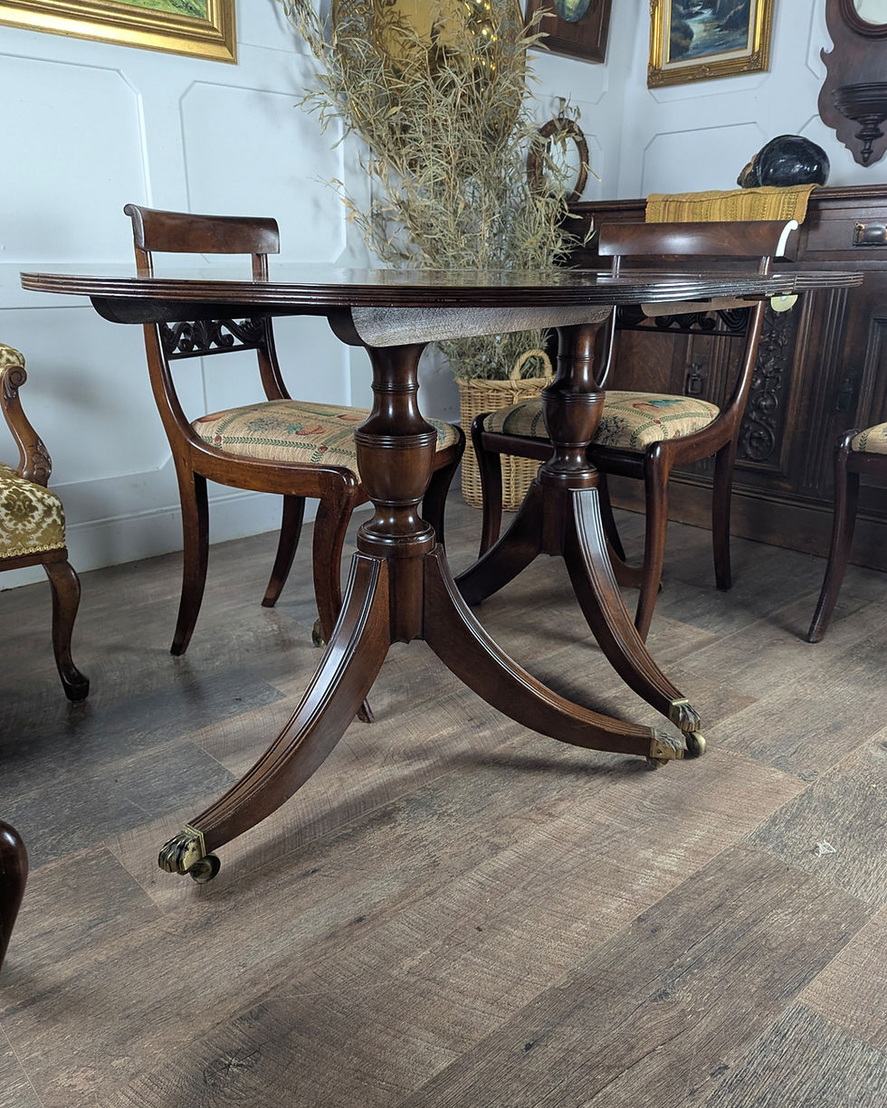Thumbnail: Late Victorian/Early 20th-Century Regency-Style Mahogany Extending Dining Table
