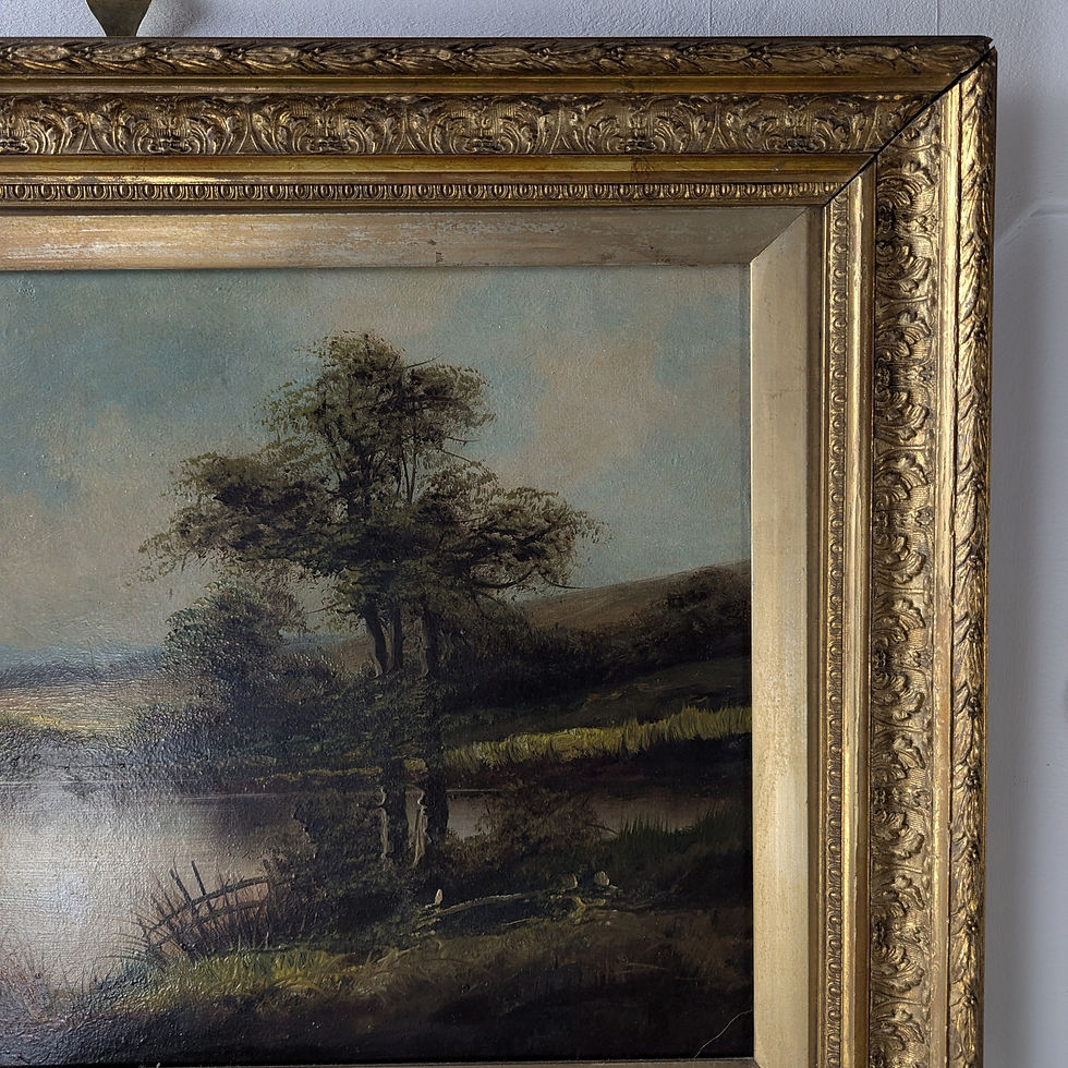Thumbnail: Pair Of 19th Century Riverside Landscapes – Oil On Board