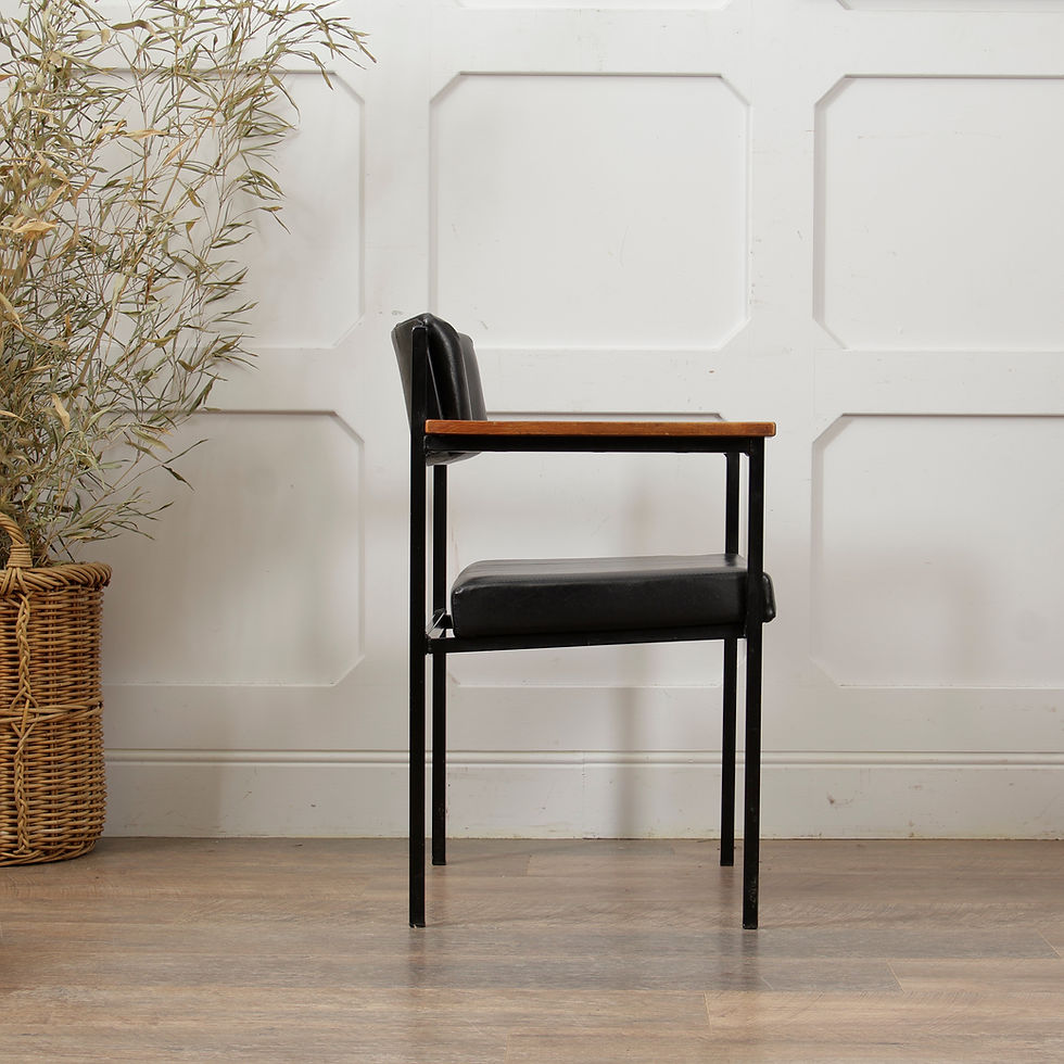 Thumbnail: Steel Tubular Industrial Vinyl Mid-Century Armchair