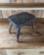 Carved 19th Century Stool On Turned Legs