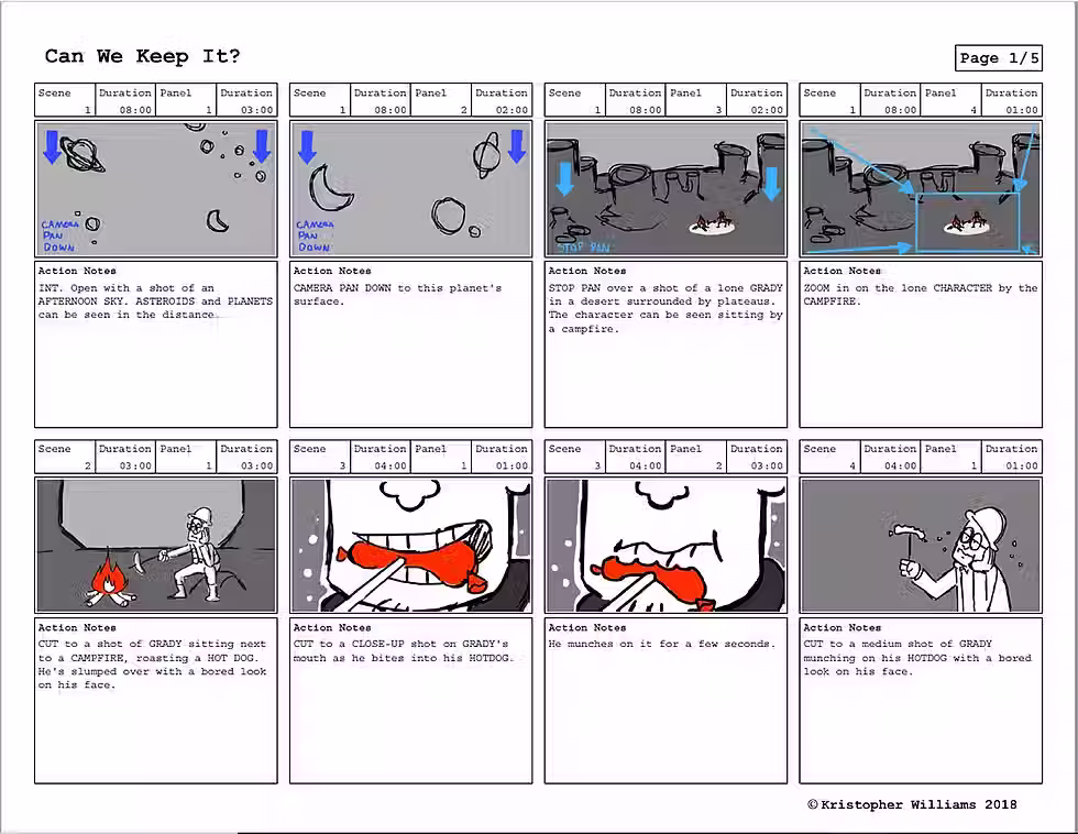 Tumble and Grady - Can We Keep It? Storyboard
