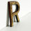 Miniatyrbild: Vintage Letter R in Solid Brass, Sweden ca 1940's