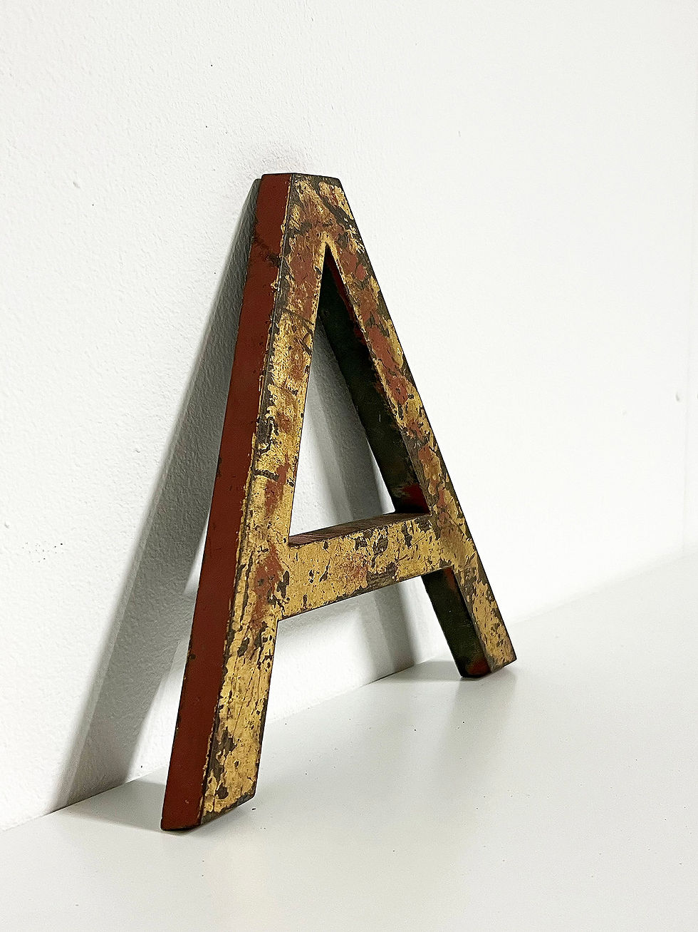 Miniatyrbild: Vintage Letter A in Solid Brass, Sweden ca 1940's