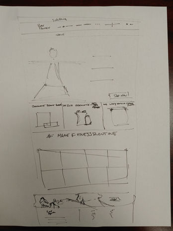 Hand-drawn building sketch: website design