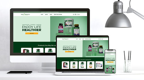 Purity Product Website mocked on multiple devices