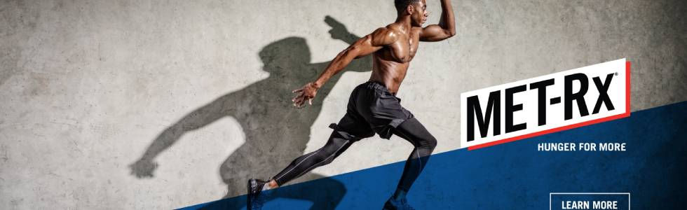 Athlete running, MET-RX: Advanced for Men