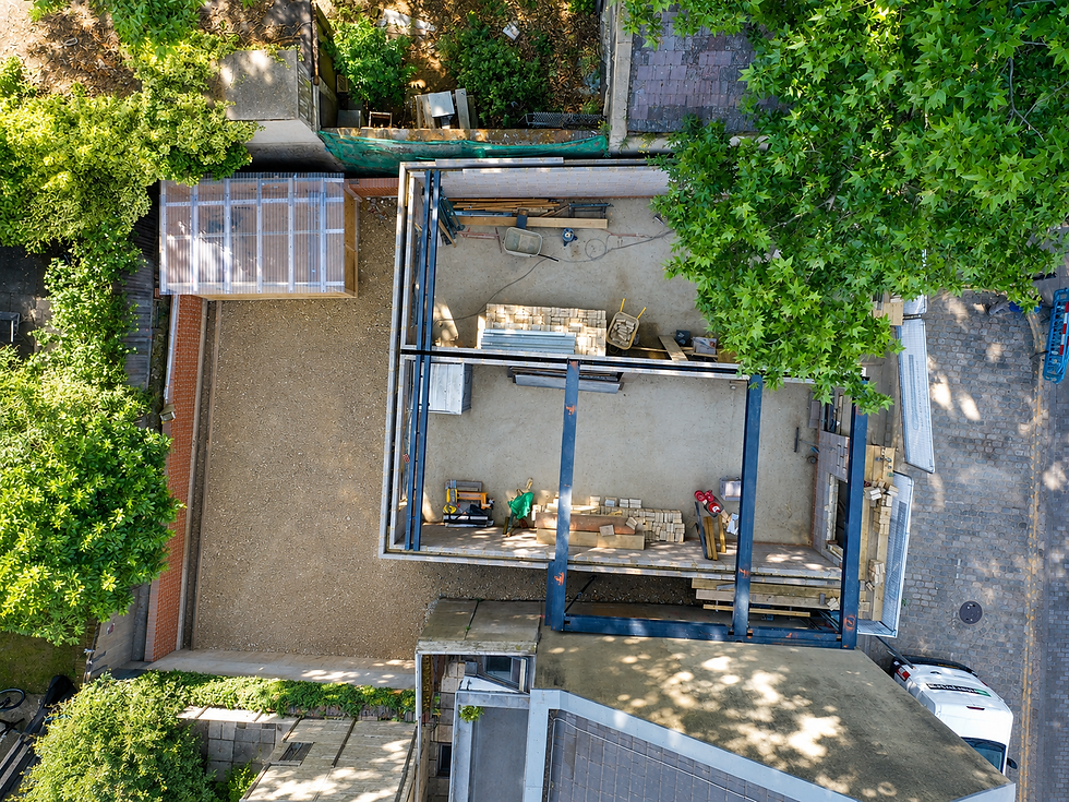 Rear extension construction on an East London terraced home