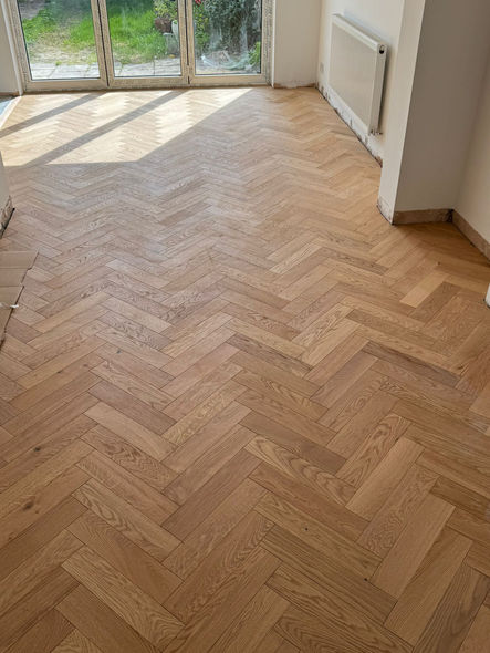 Detailed view of Alba AHB1893F herringbone pattern in Hounslow West