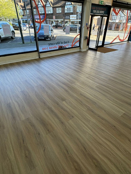 Smoothing compound stage before LVT installation in Petts Wood