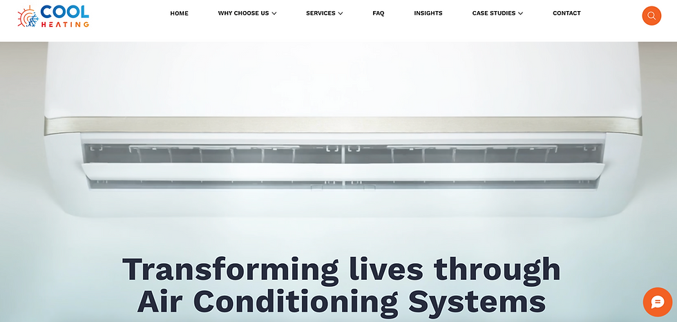 Modern, user-friendly website for Cool Heating designed by Merx Marketing.
