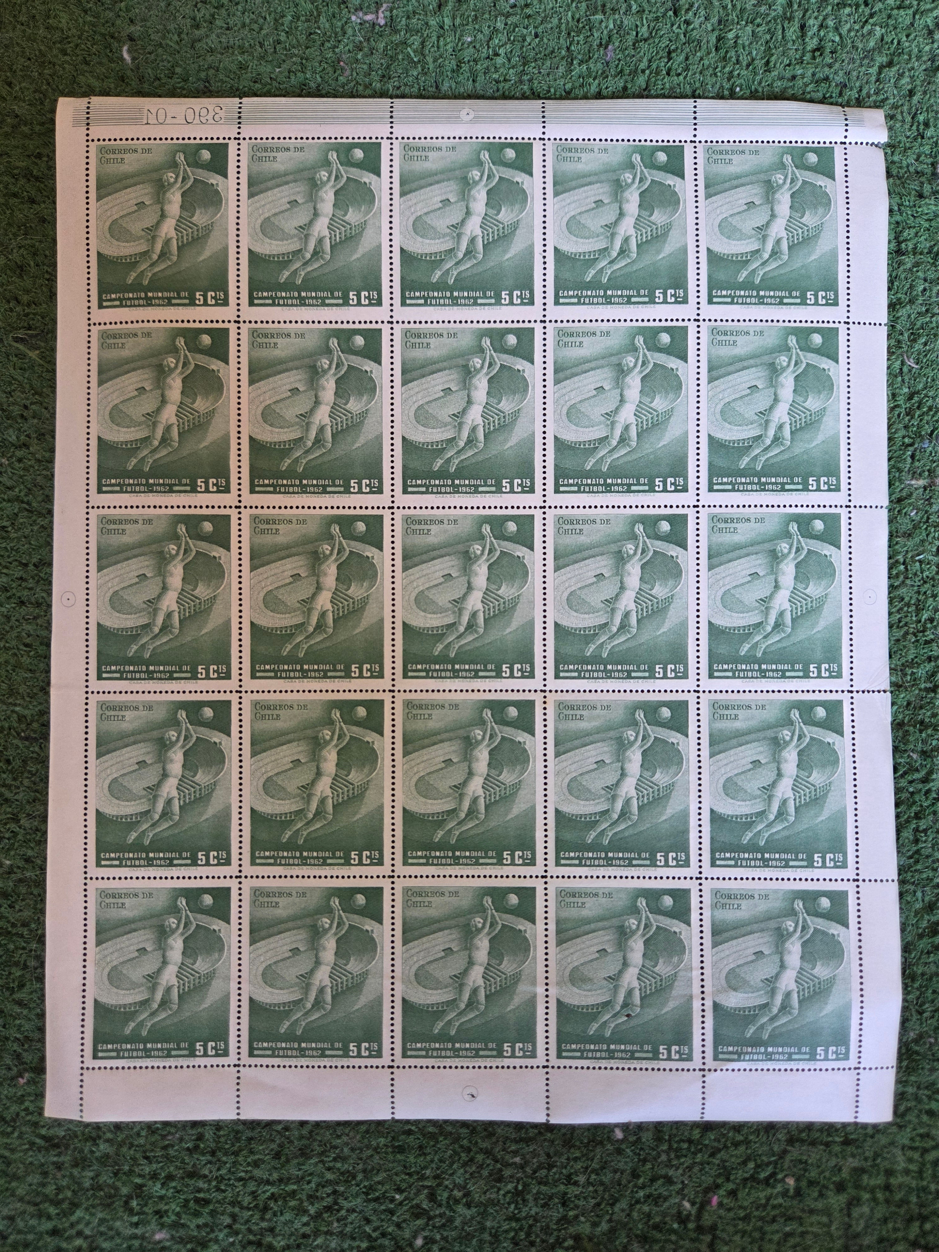 Pliego estampillas Mundial 1962