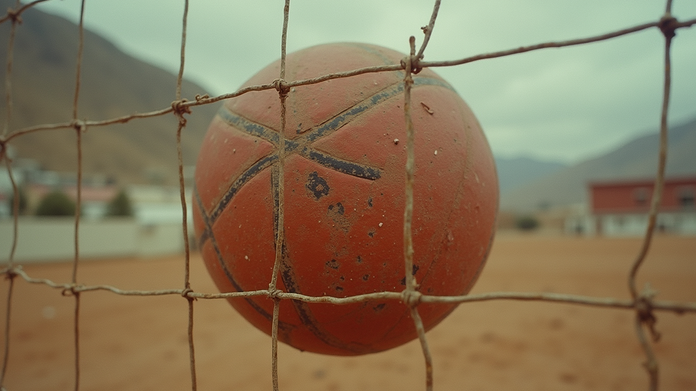 Plano detalle de balón histórico usado en torneo chileno
