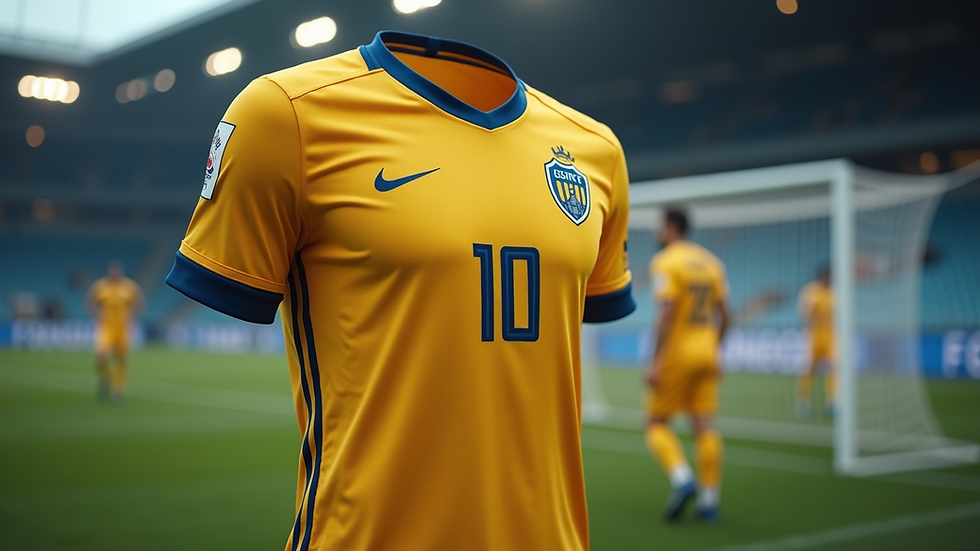 Vista cercana de una camiseta de fútbol firmada y en buen estado