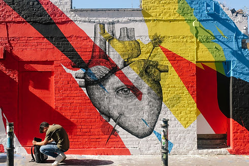 Colorful Graffiti Brick Wall
