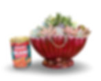 Thumbnail: A delicious deep red lustre vintage Titian mantle vase filled with succulents