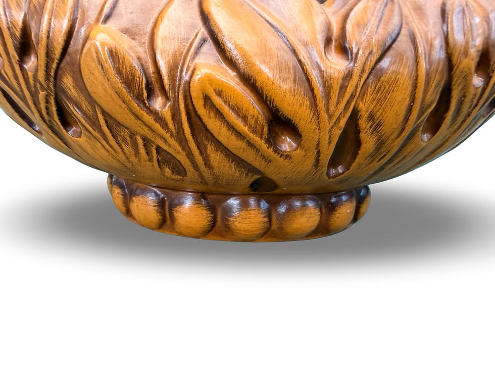 Thumbnail: A lovely large antique Royal Haeger leaf design centerpiece vase 