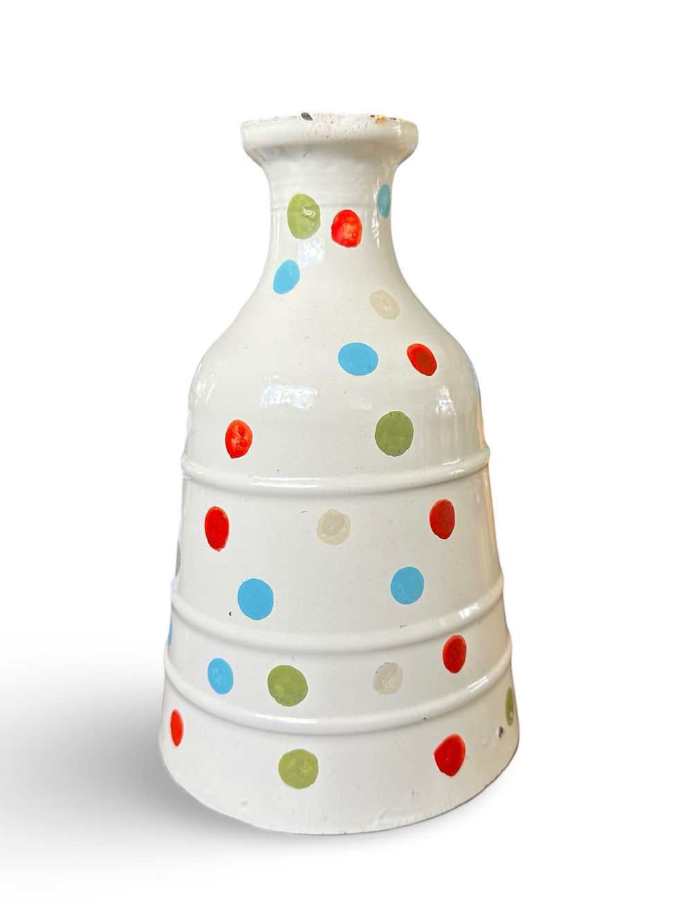 Thumbnail: A lovely cream & spotted enamel Home Decor pot