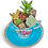 Thumbnail: A pretty blue vintage teacup and saucer filled with a selection of succulents 