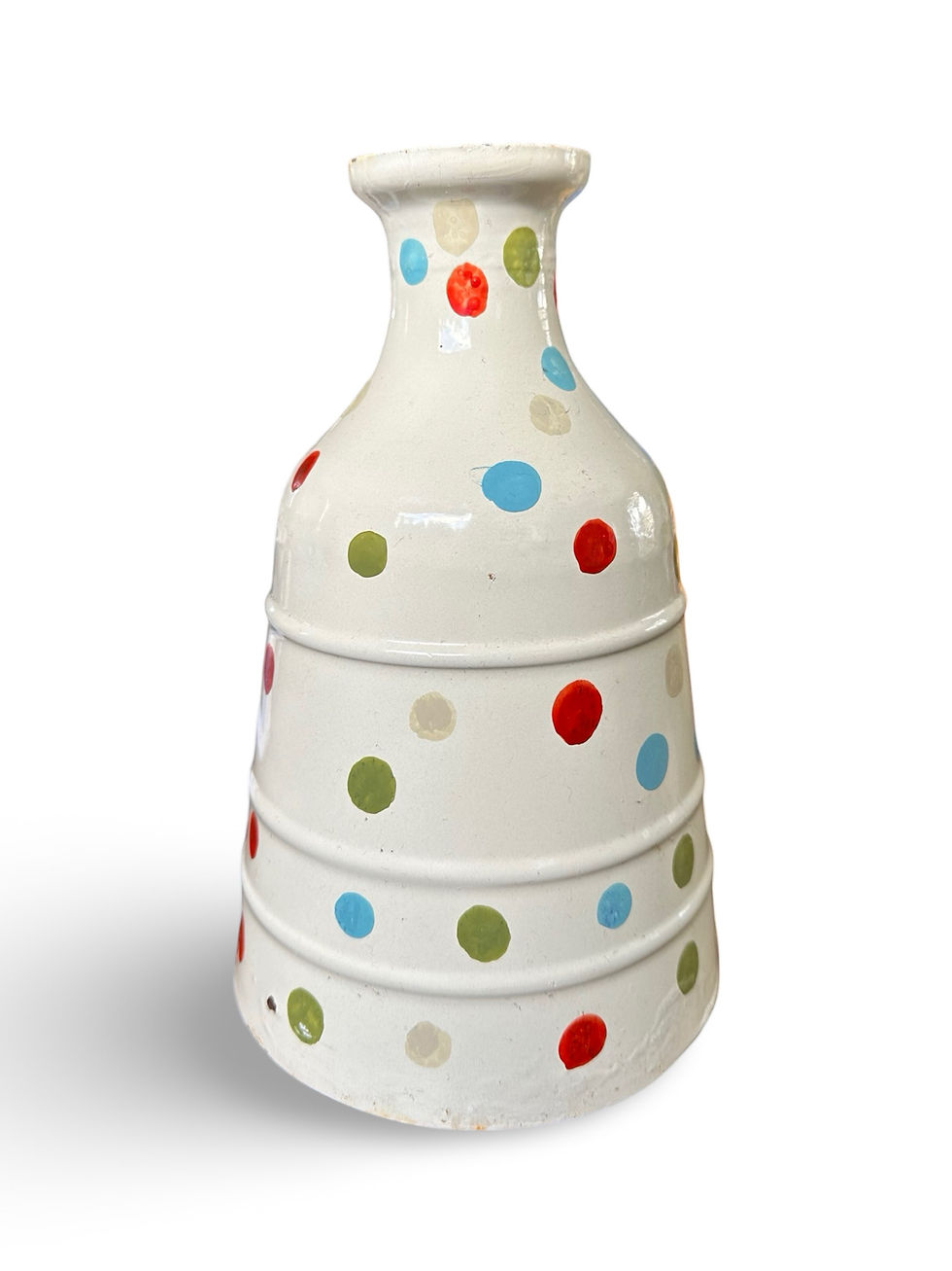 Thumbnail: A lovely cream & spotted enamel Home Decor pot