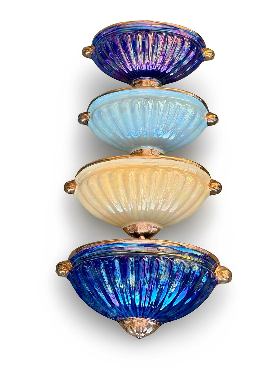 Thumbnail: A set of x4 stunning vintage Art Deco Sadler wall pocket vases 