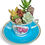 Thumbnail: A pretty blue vintage teacup and saucer filled with a selection of succulents 