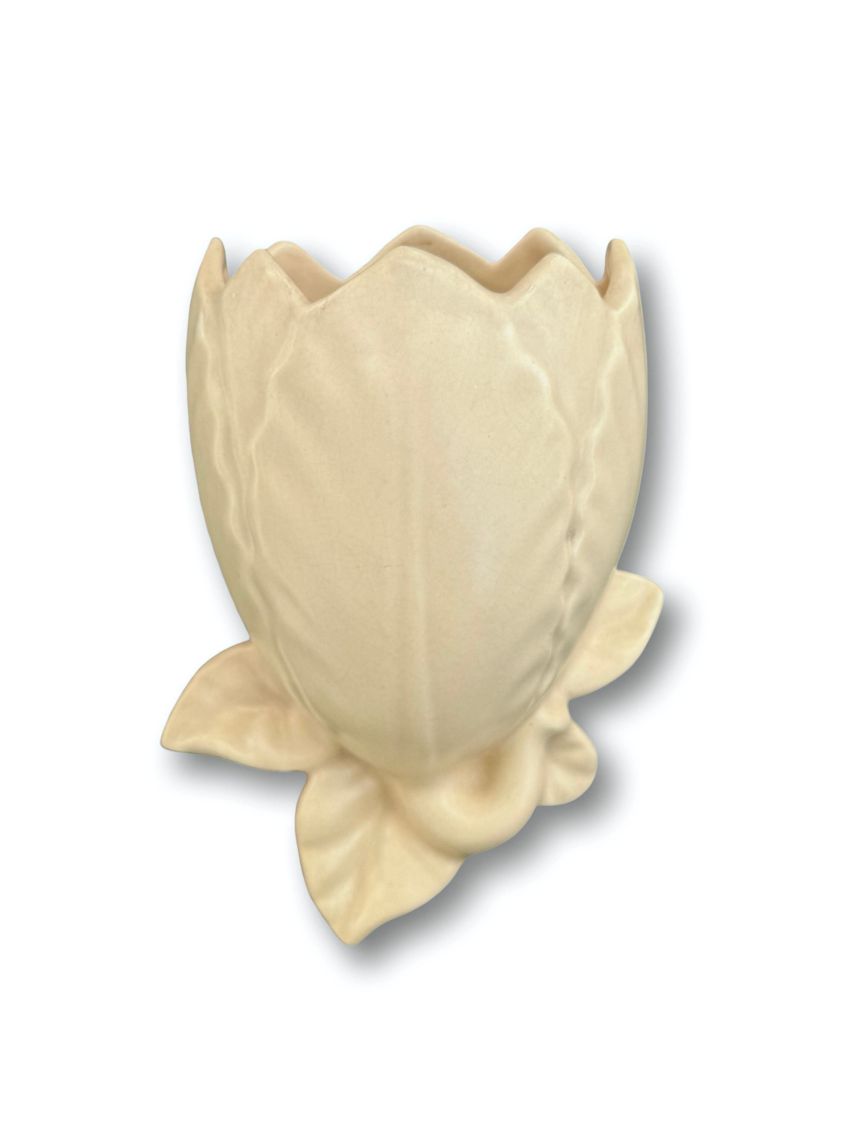 An elegant Vintage Cream Magnolia Wall Vase