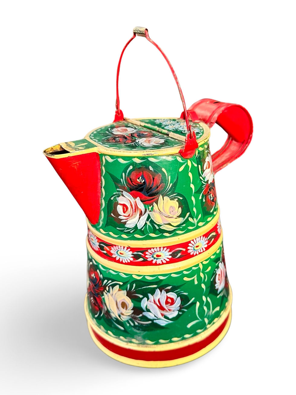 A gorgeous vintage hand painted Canal boat art water can