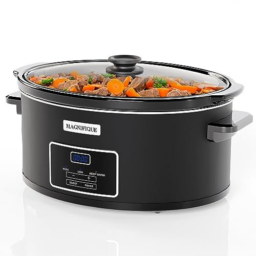 MAGNIFIQUE 8-Quart Casserole Slow Cooker with Timer and Digital Programmable - S