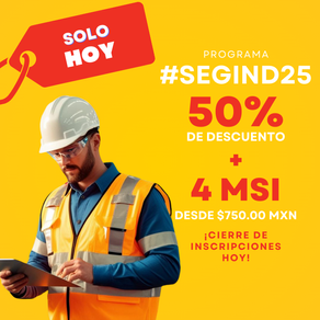  ¡CIERRE INSCRIPCIONES! - Especialización en Seguridad Industrial #SegInd25 con 50% de descuento y hasta 4 MSI*