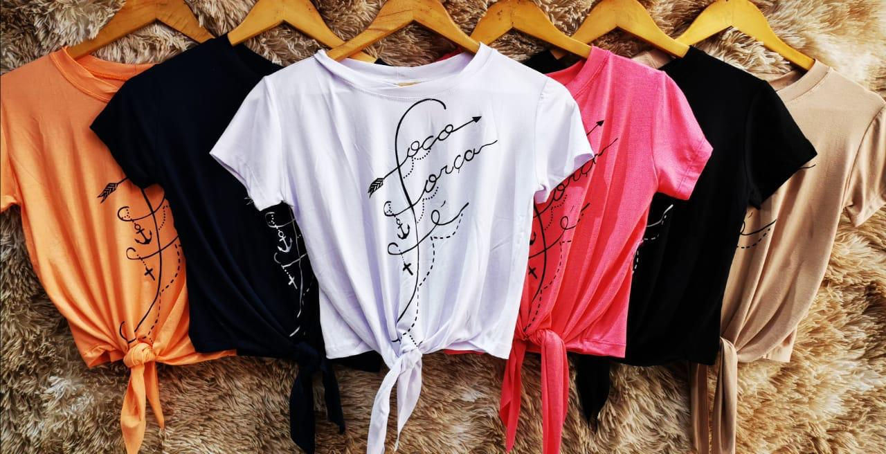 t shirt foco forca e fe