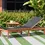 Thumbnail: wood and mesh fabric combination outdoor lounge chair