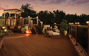 multilevel trex composite wood deck