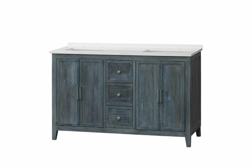 Aspen 58" Bathroom Vanity (Dark Stain)) | L&K Designs