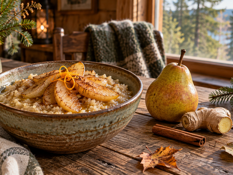 Warm Pear & Ginger Quinoa ~ A Softer September Morning