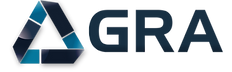 GRA Logo Dark Blue and Light Blue Triangle Symbol with GRA Dark Blue writing on the front
