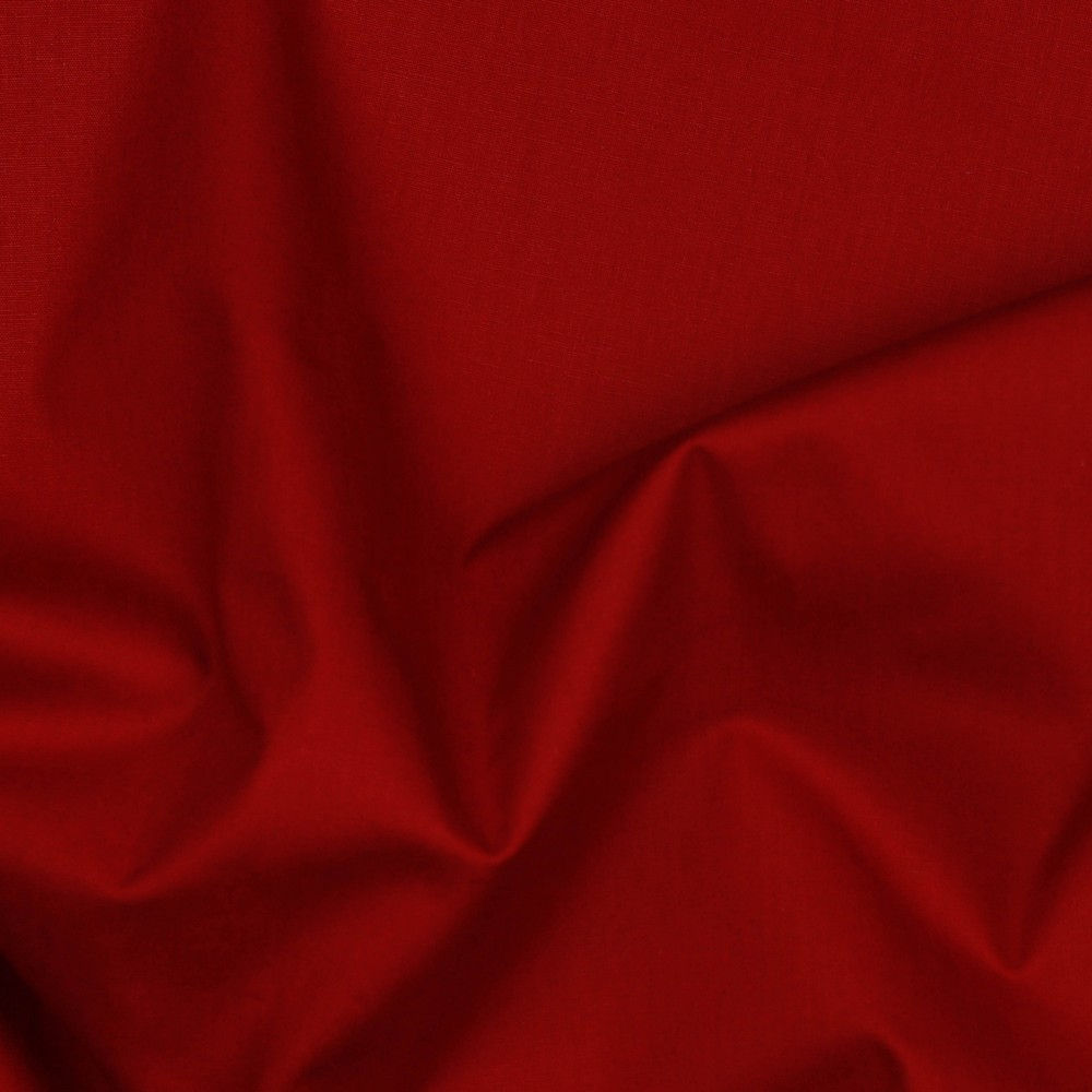 Bio Baumwoll Webware, Popelin, GOTS zertifiziert uni dunkel rot