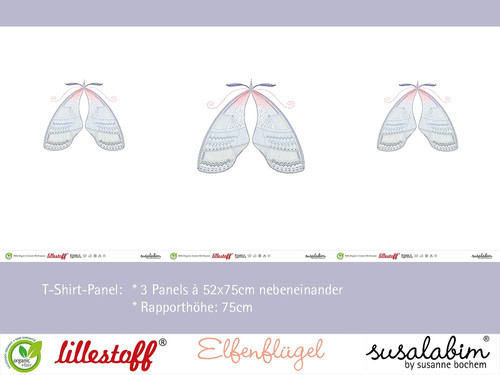 Elfenflügel, T-Shirt Panel, Bio Jersey, Lillestoff, GOTS Stoffe