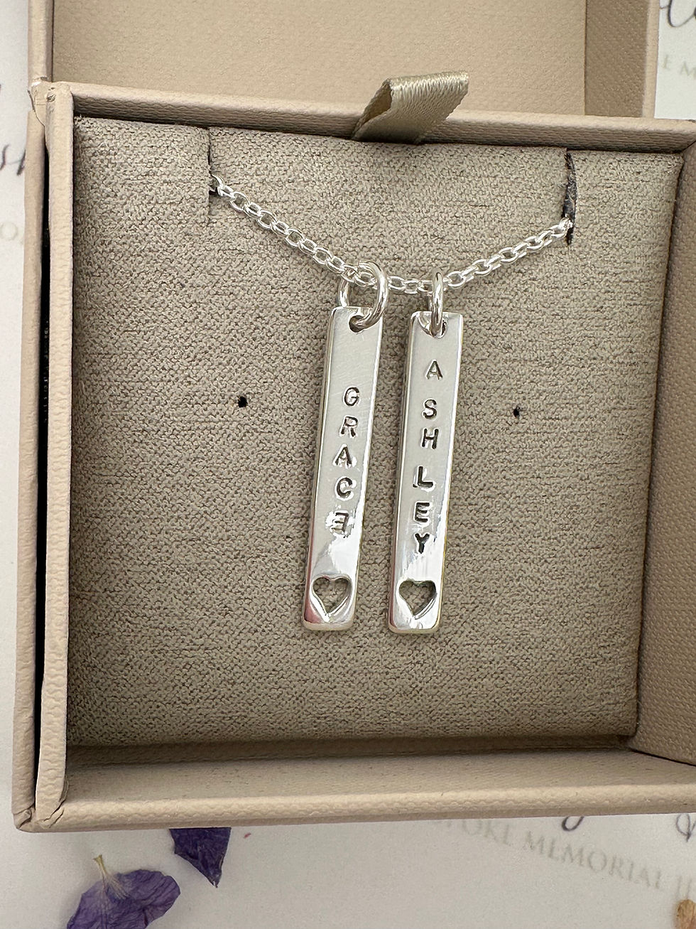 Thumbnail: Hand stamped personalised bar pendant 