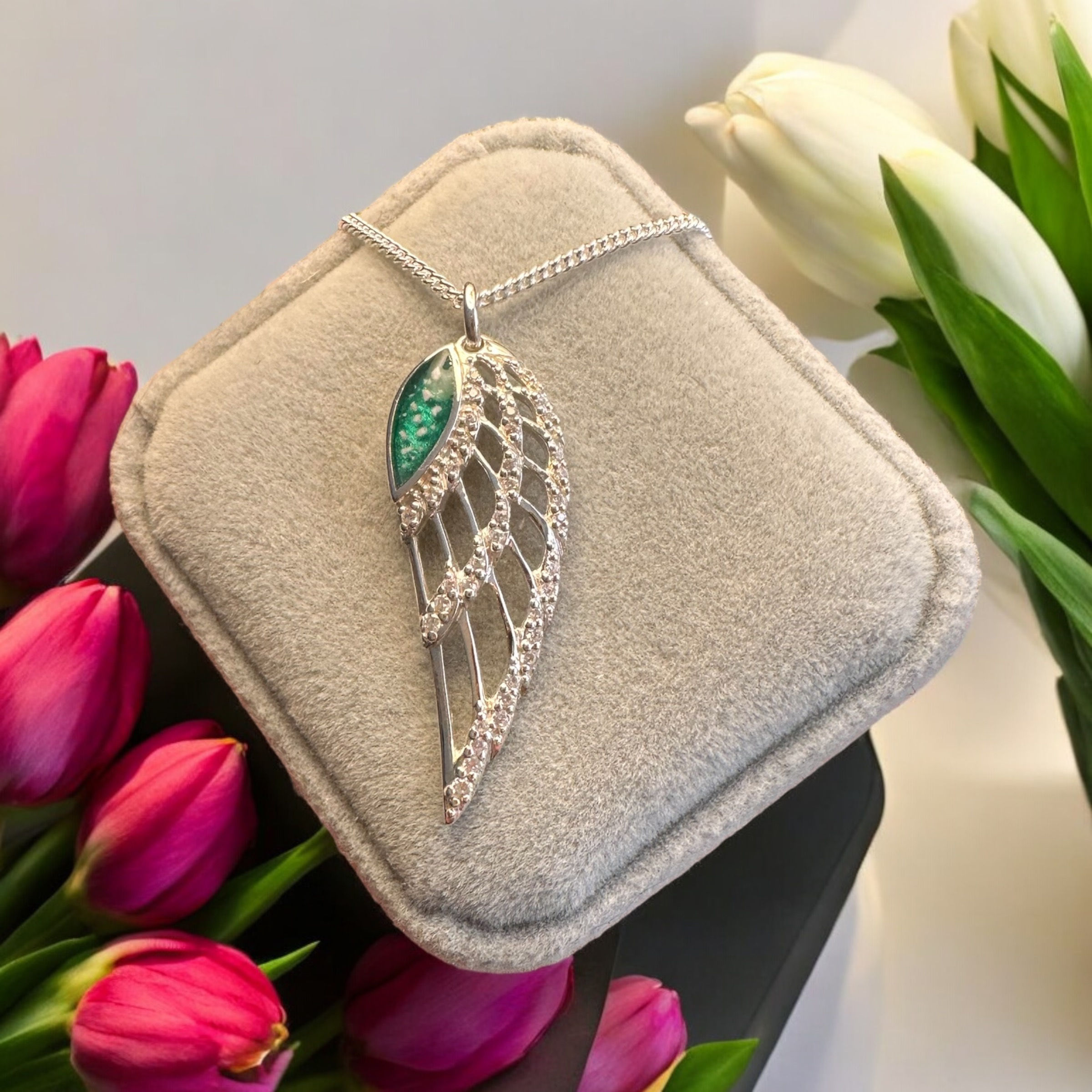 Kayleigh Angel wing cz pendant