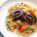 เส้นหมี่ผัดผักบุ้ง ไข่เยี่ยวม้า